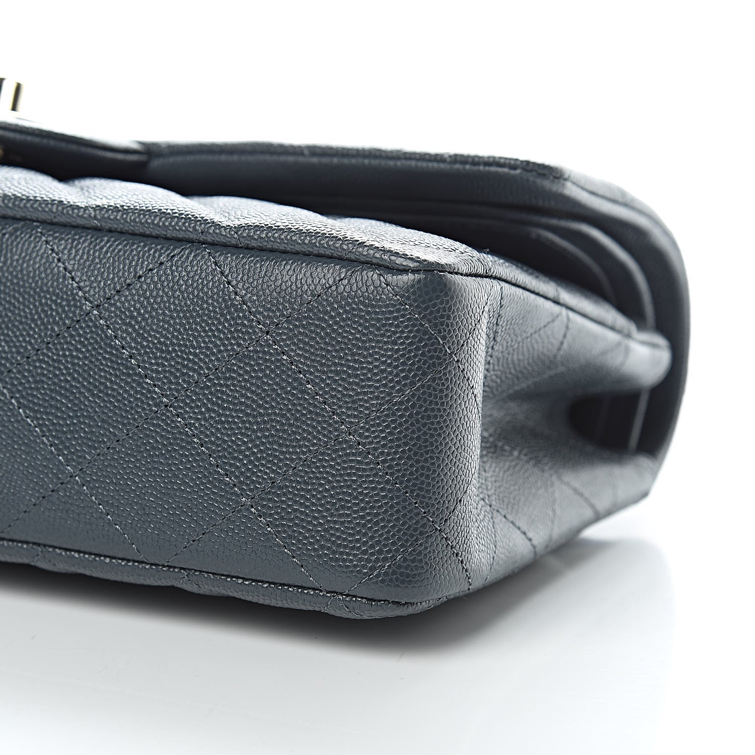 Chanel Caviar Quilted Medium Double Flap Dark Grey 9 of 11