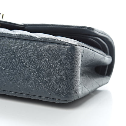 Chanel Caviar Quilted Medium Double Flap Dark Grey 9 of 11