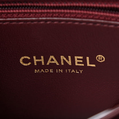 Chanel Caviar Elaphe Quilted Mini Coco Handle Flap Burgundy 8 of 13