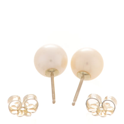 Tiffany Sterling Silver Freshwater Pearl 7.5-8mm Ziegfeld Earrings 3 of 4