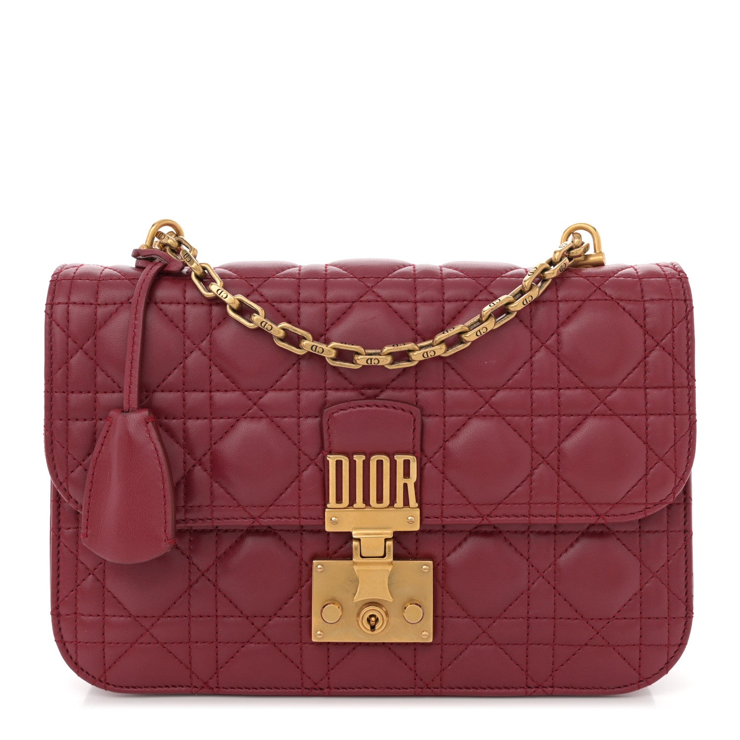 Christian Dior Lambskin Cannage Large Dioraddict Flap Red 1 of 12