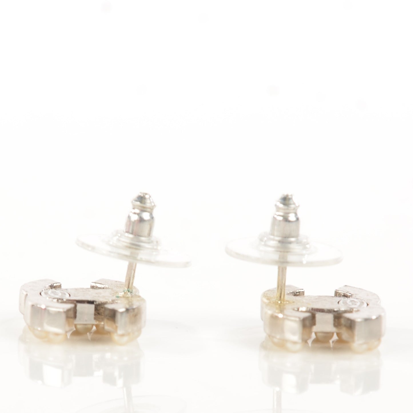 Pearl CC Earrings Silver