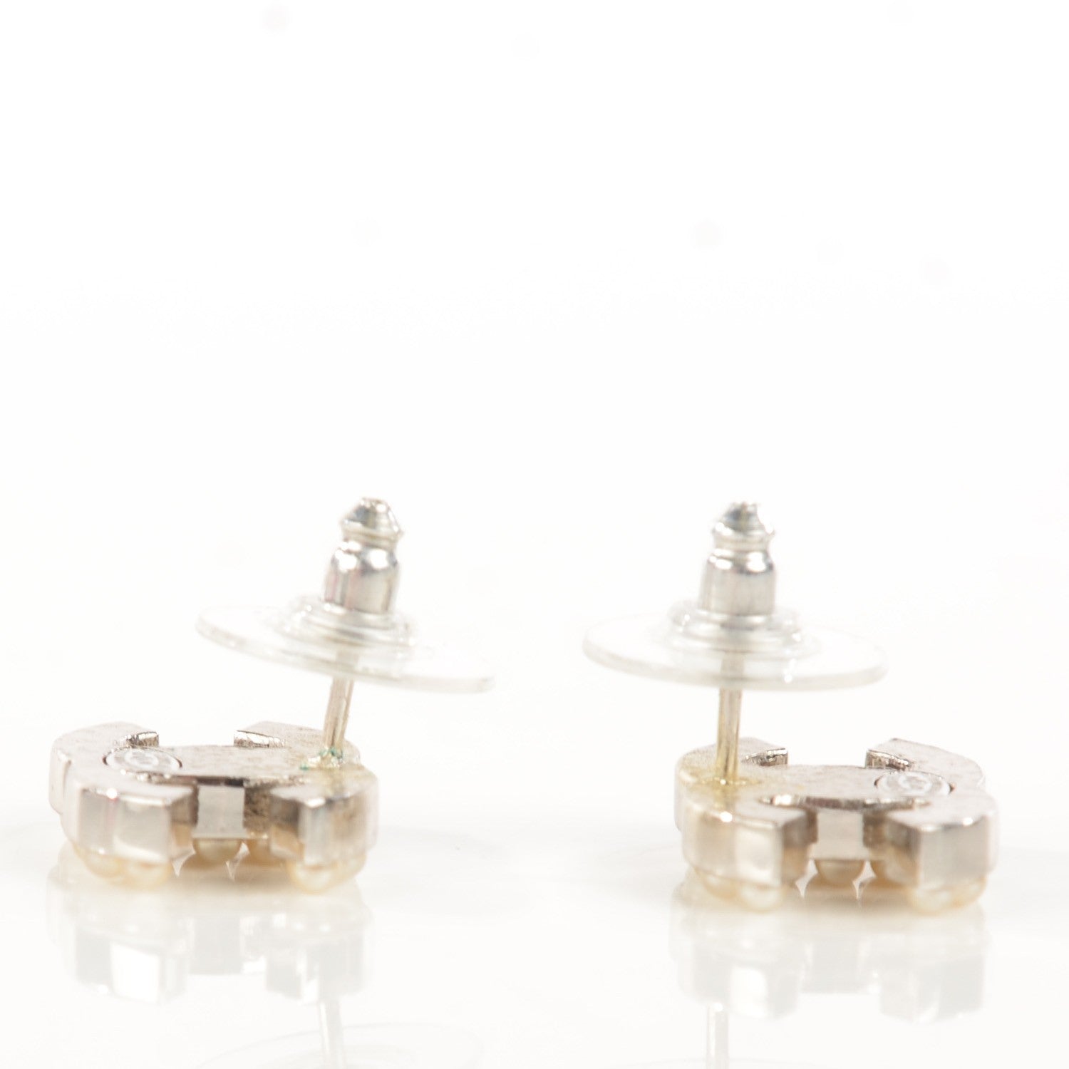 Chanel Pearl CC Earrings Silver 3 of 5