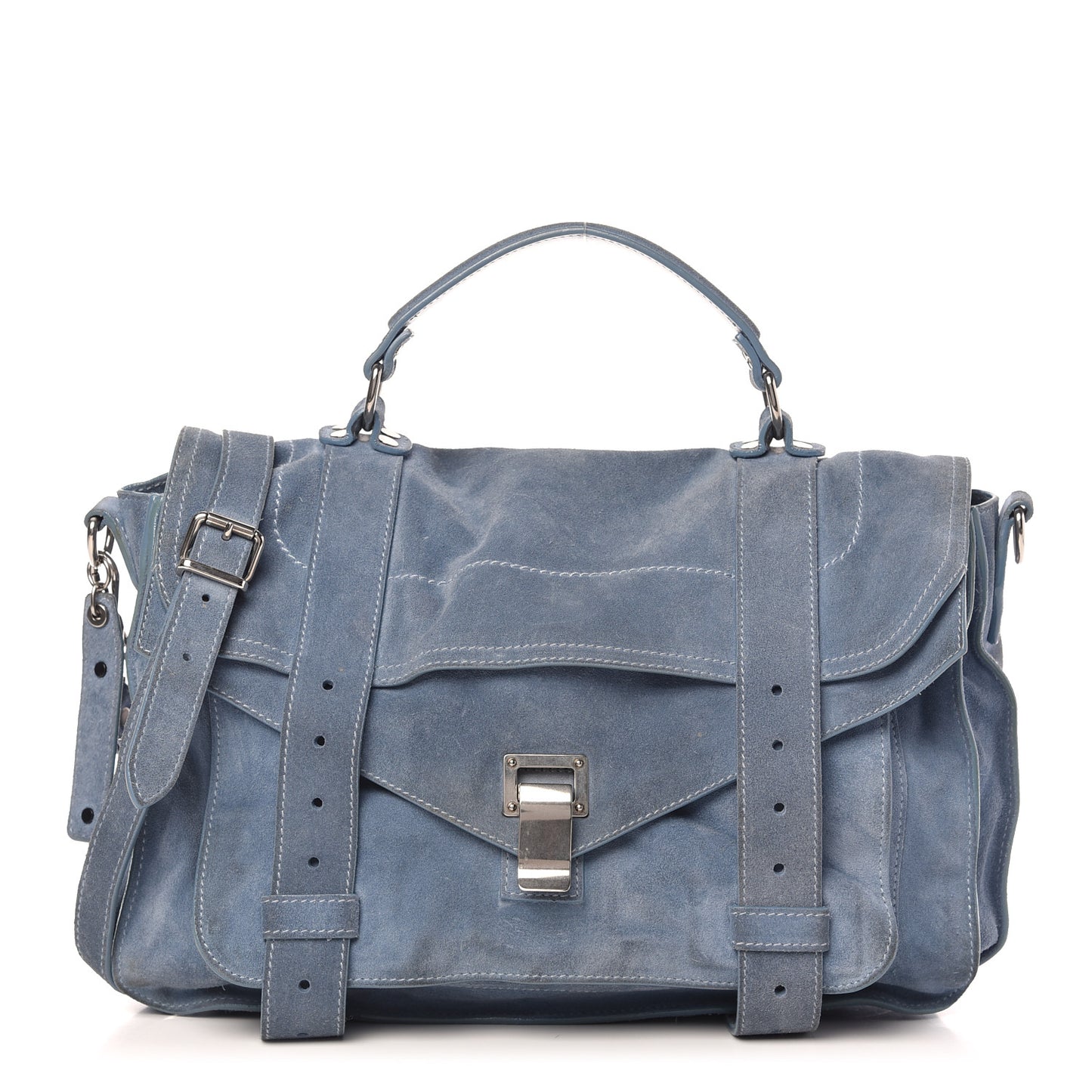 Suede Medium PS1 Satchel Polar Blue