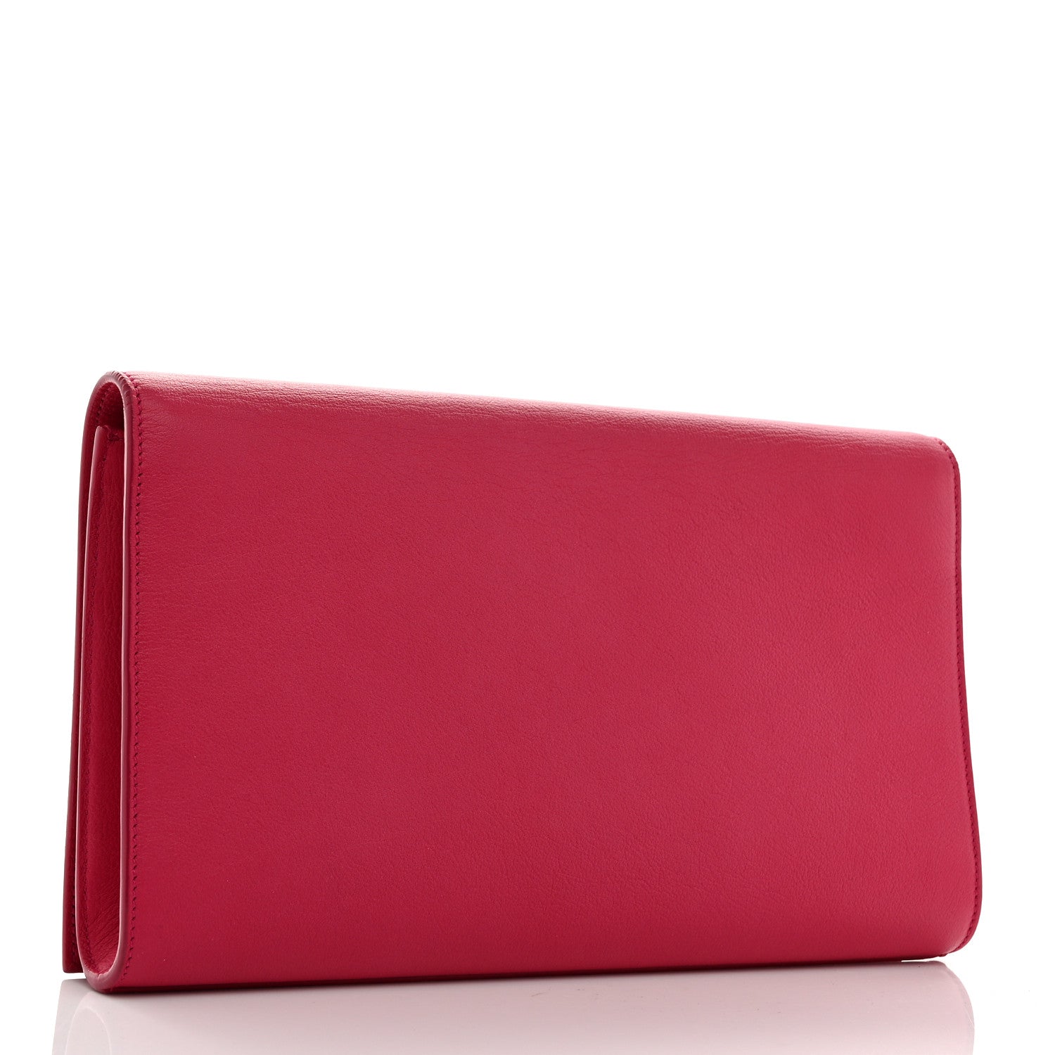Saint Laurent Goatskin Monogram Large Belle De Jour Clutch Lipstick Fuchsia 3 of 7
