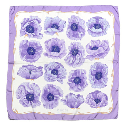 Gucci Silk Floral Square Scarf Purple 1 of 5