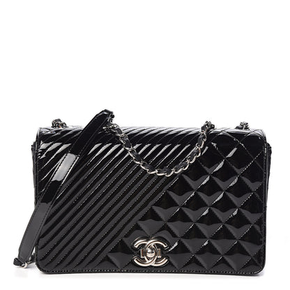 Chanel Iridescent Patent Quilted Medium Coco Boy Flap Black 1 of 10
