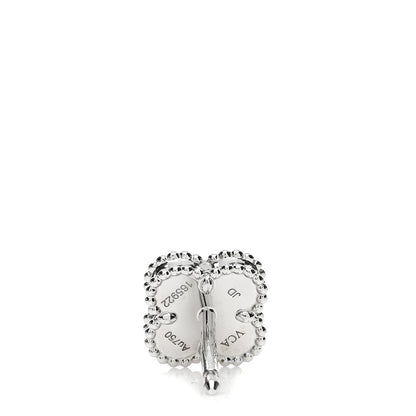 Van Cleef & Arpels 18K White Gold Turquoise Sweet Alhambra Earrings 4 of 5
