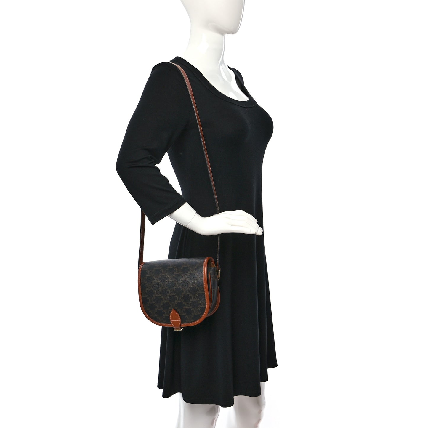 Triomphe Canvas Medium Folco Bag Tan