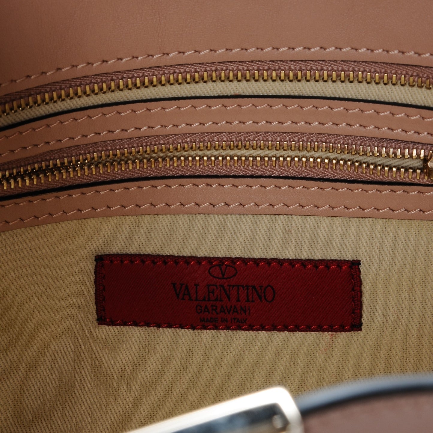 Vitello Small Rockstud Double Handle Tote Soft Noisette