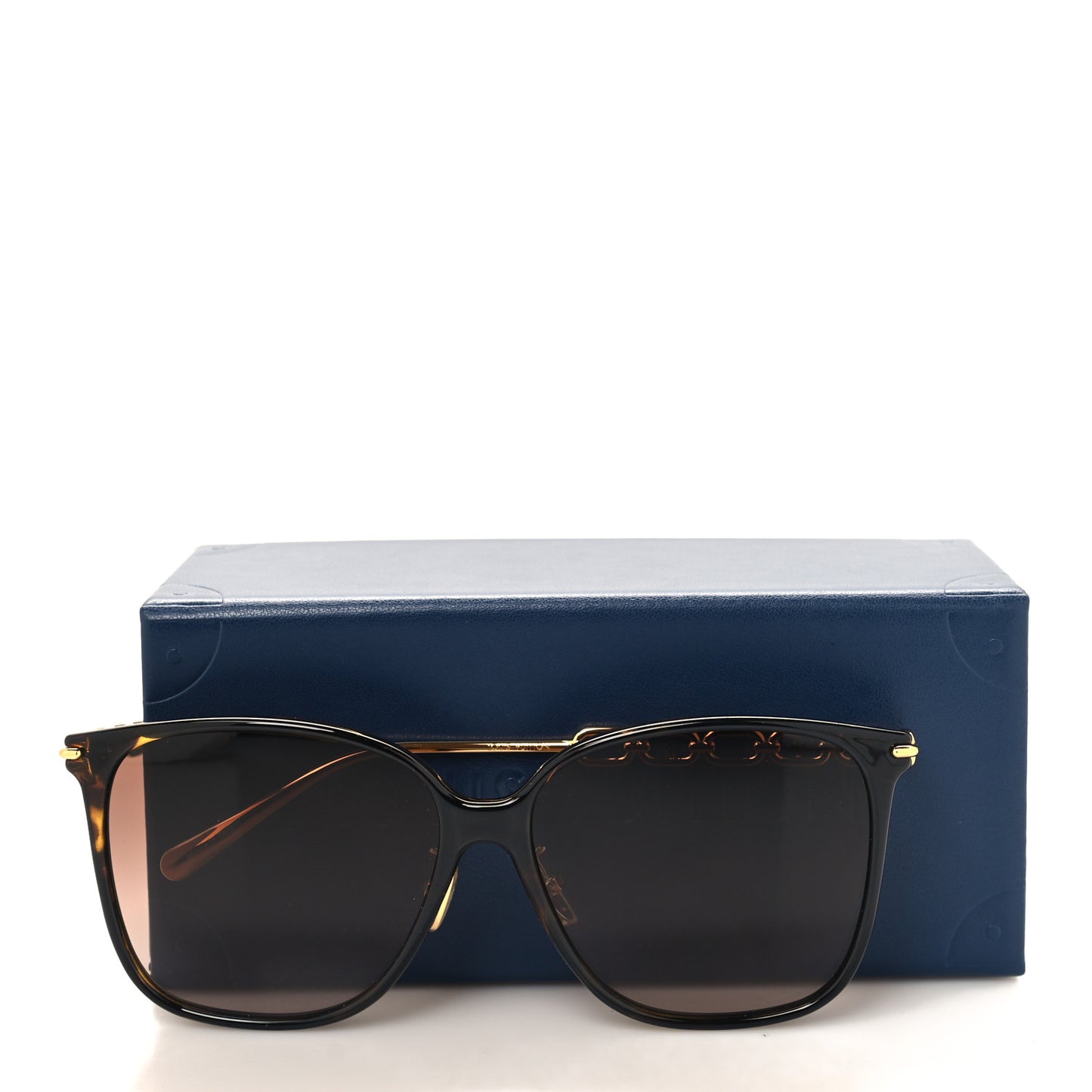 Acetate Metal My LV Two Chain Classique Square Z1945U Sunglasses Havana Brown