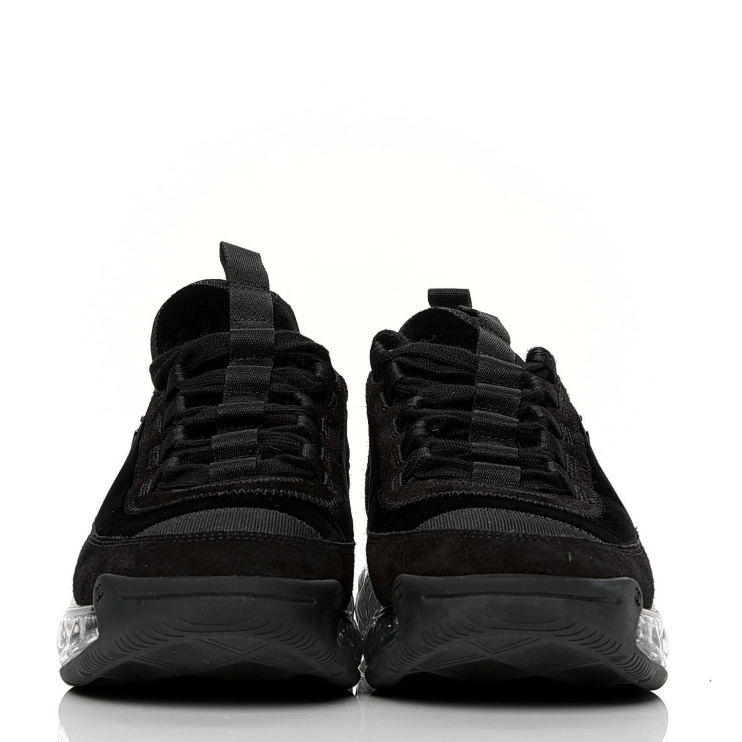 Suede Calfskin Velvet Grosgrain CC Sneakers 38 Black
