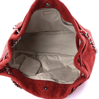 Chanel Ultra Soft Suede Calfskin Natural Beauty Tote Red 4 of 8