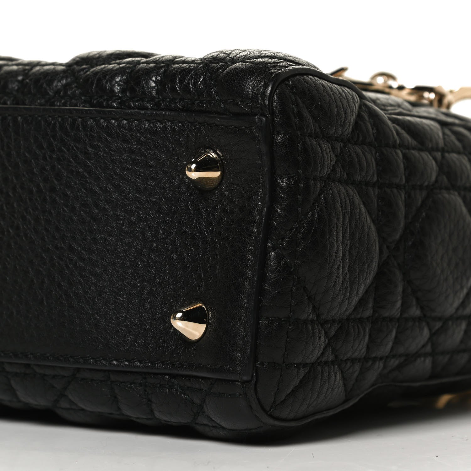 Christian Dior Grained Calfskin Cannage Small Supple Lady Dior Black 10 of 12