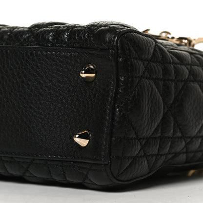 Christian Dior Grained Calfskin Cannage Small Supple Lady Dior Black 10 of 12