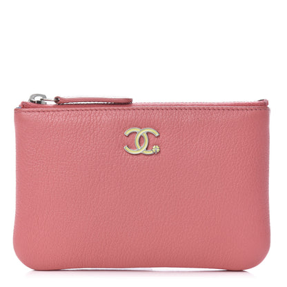 Chanel Goatskin Small CC Clover Cosmetic Case Pink 1 of 10