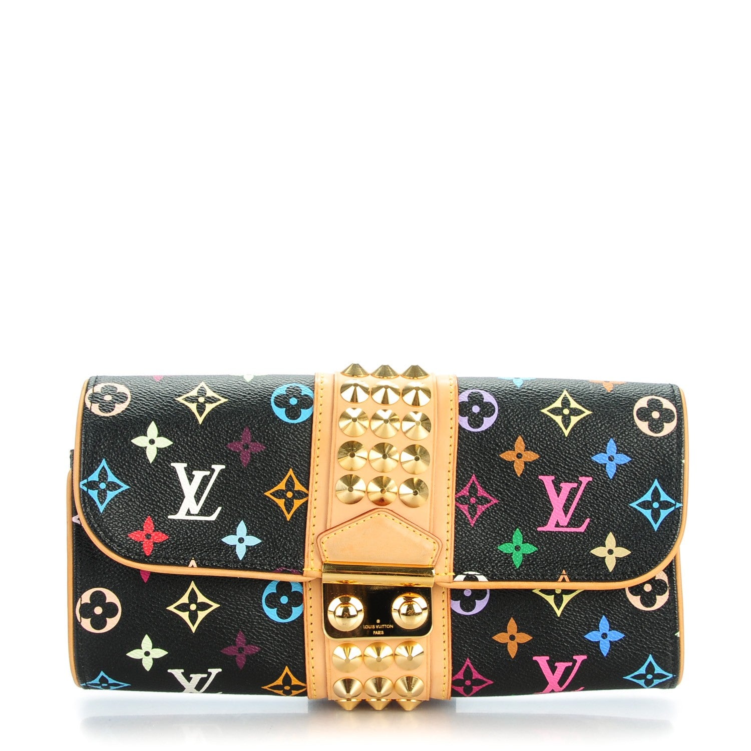 Louis Vuitton Monogram Multicolor Courtney Clutch Black 1 of 7