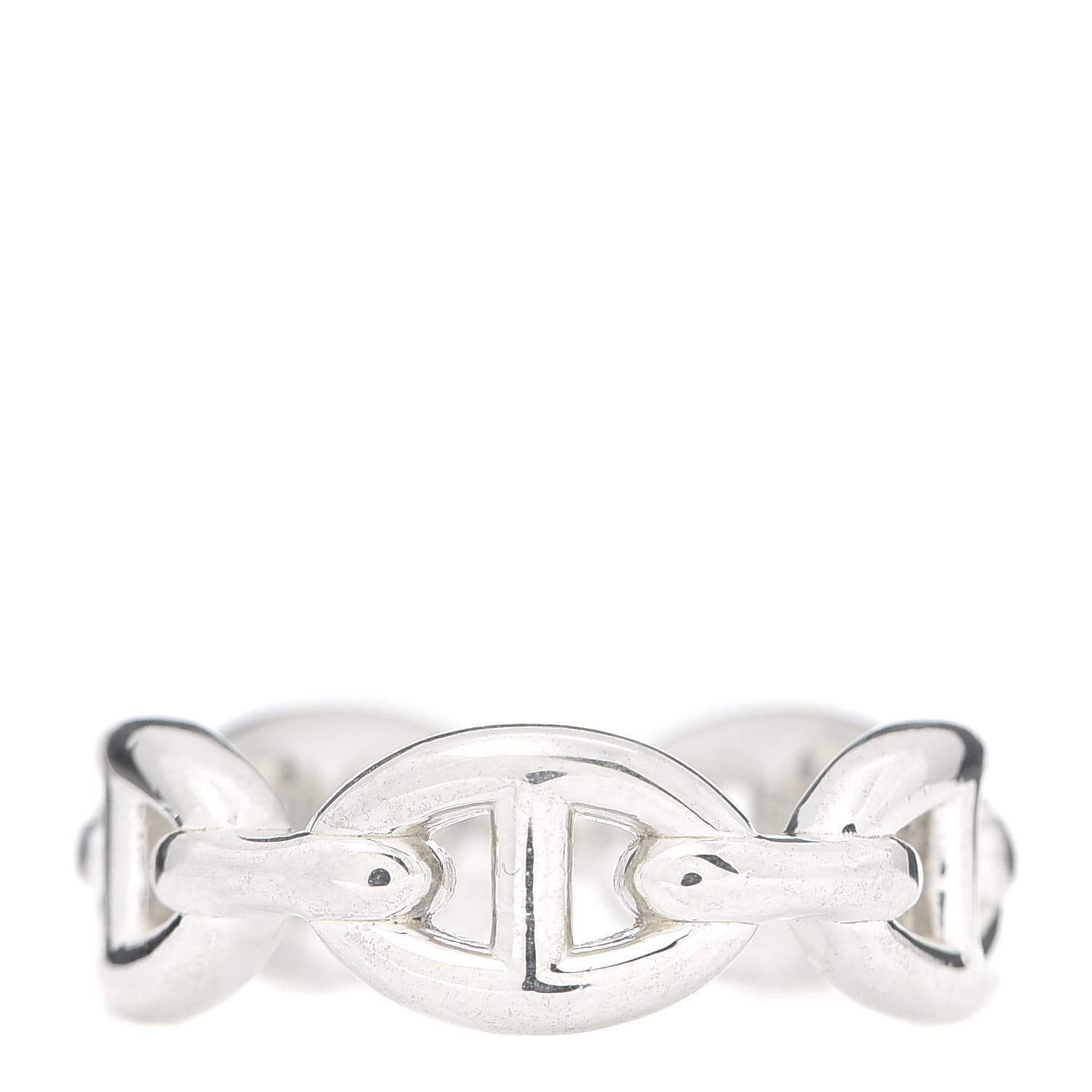 Hermes Sterling Silver PM Chaine d'Ancre Enchainee Band Ring 53 6.25 3 of 6