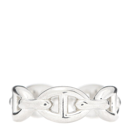 Hermes Sterling Silver PM Chaine d'Ancre Enchainee Band Ring 53 6.25 3 of 6