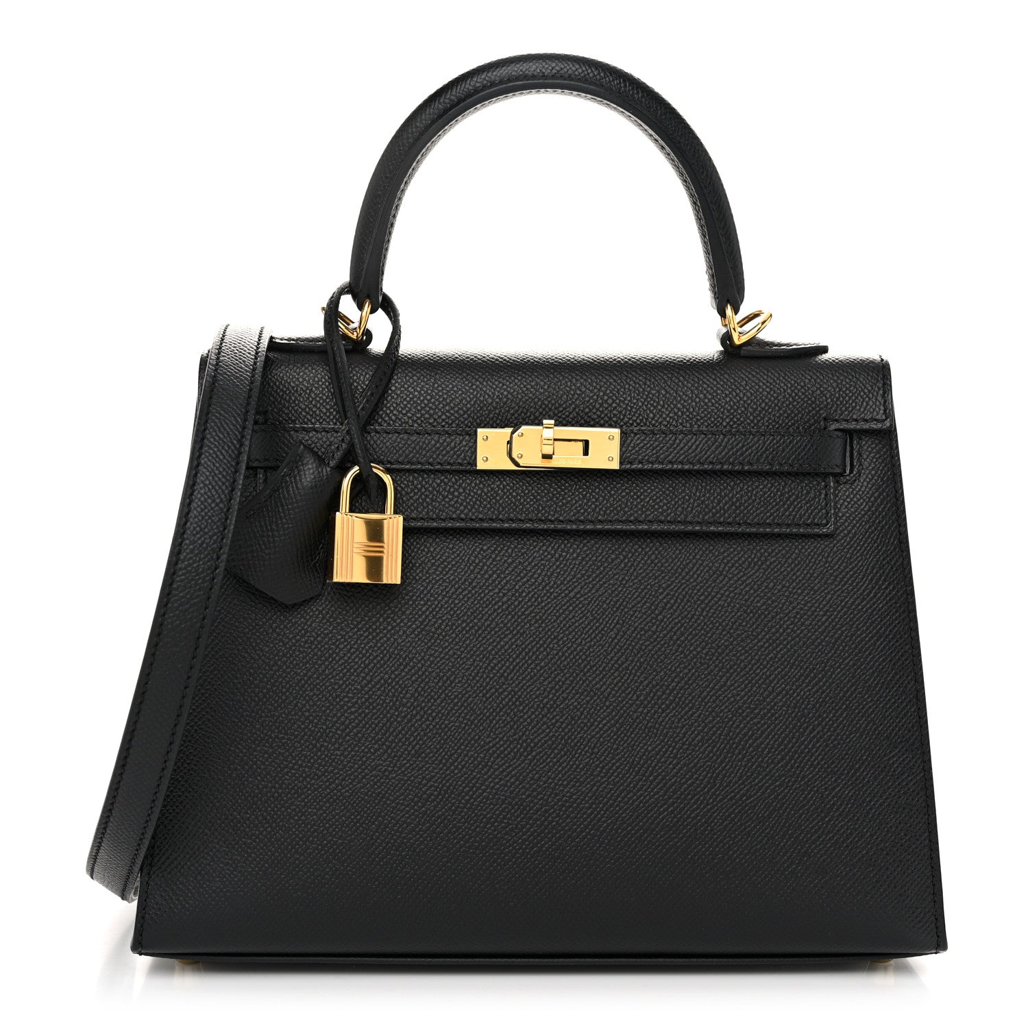 Hermes Epsom Horseshoe Kelly Sellier 25 Black Rouge Grenat 1 of 11