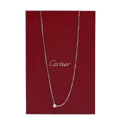 Cartier 18K White Gold Diamond SM D'Amour Pendant Necklace 8 of 8