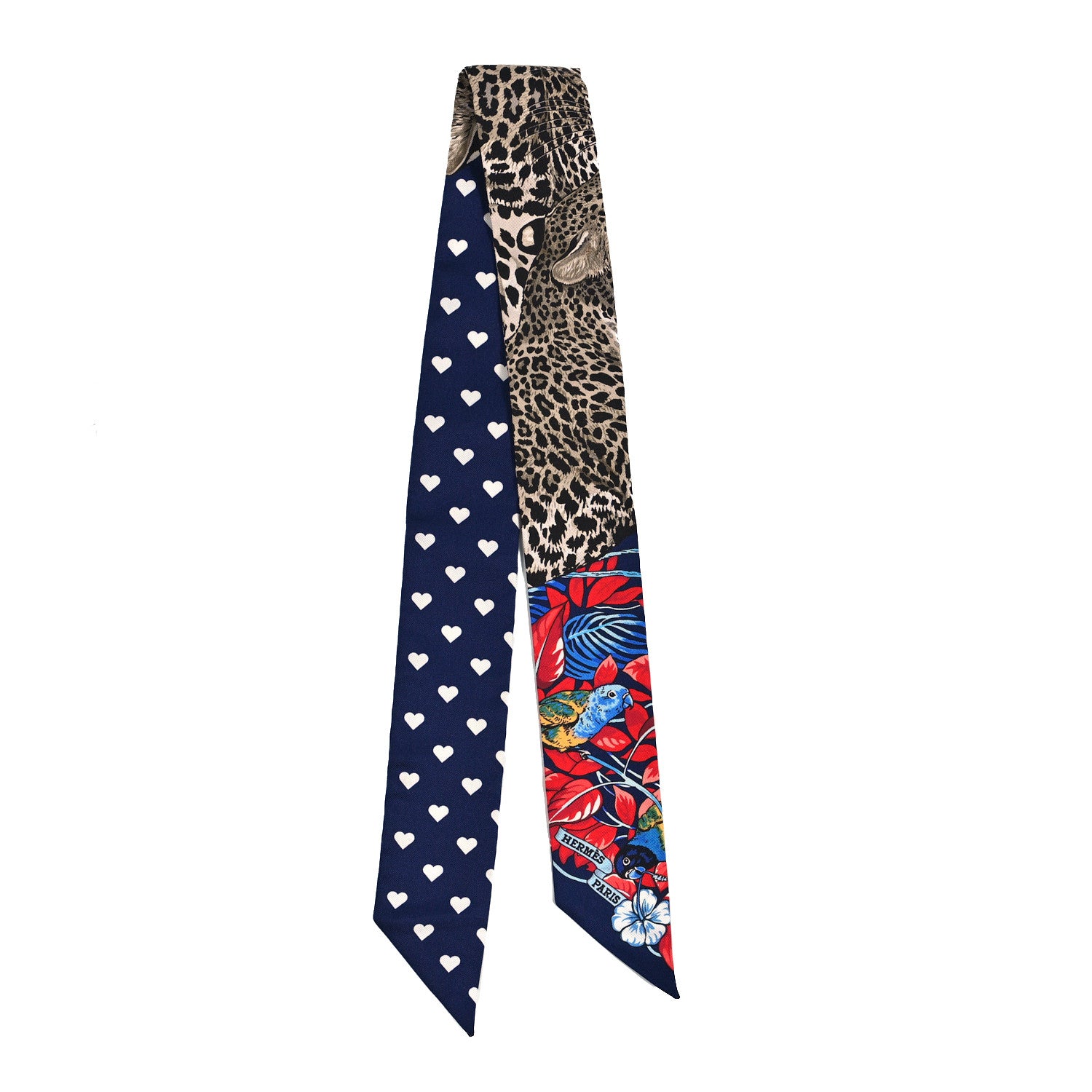 Hermes Silk Jungle Love Twilly Marine Rouge Brun 2 of 3