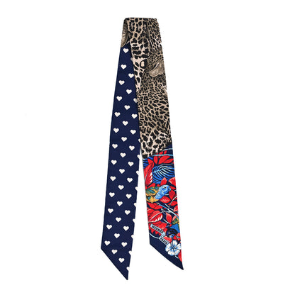 Hermes Silk Jungle Love Twilly Marine Rouge Brun 2 of 3
