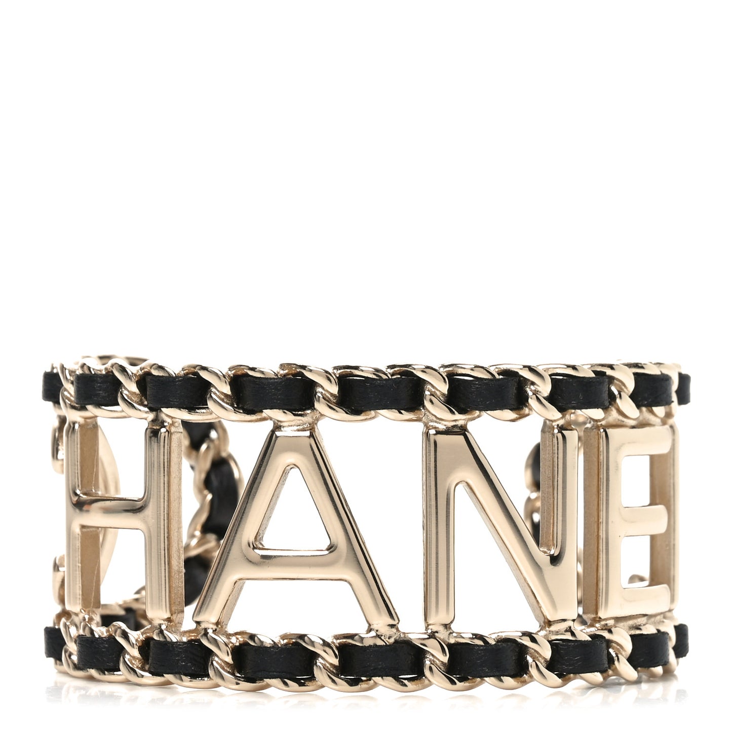Lambskin Vintage Allure Cuff Bracelet M Black Gold