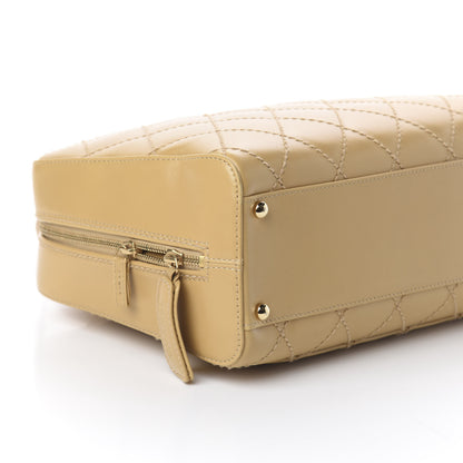 Chanel Calfskin Stitch Surpique Bowler Beige 8 of 9