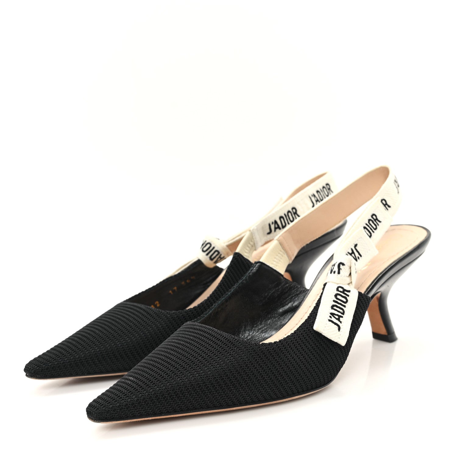 Christian Dior Technical Canvas Ribbon J Adior Slingback 65mm Pumps 36.5 Black 4 of 9