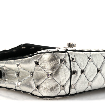 Valentino Garavani Metallic Nappa Small Rockstud Spike Shoulder Bag Silver 9 of 13