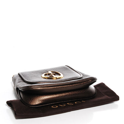 Gucci Metallic Pebbled Calfskin Small 1973 Chain Shoulder Bag Winter Leaf 4 of 9