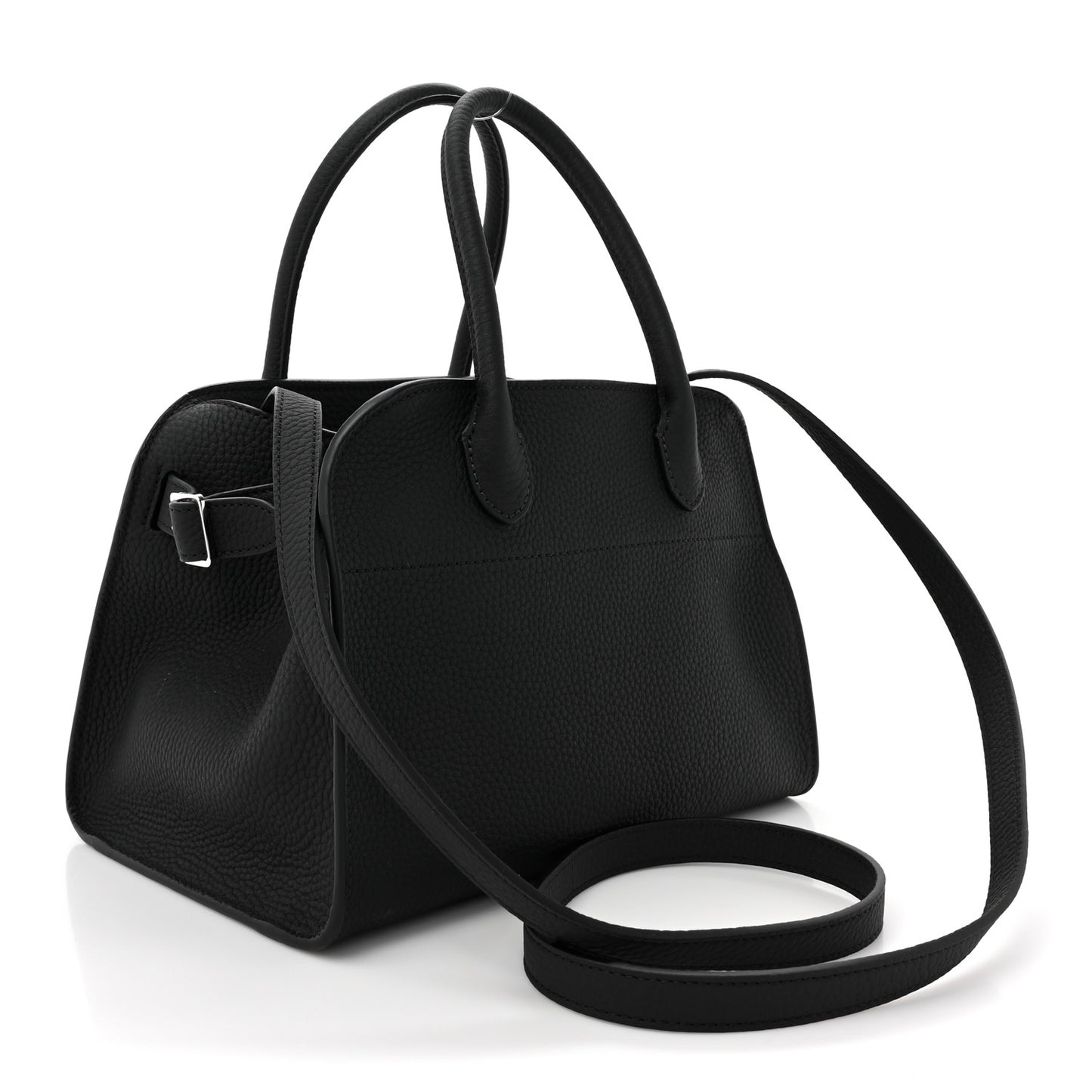 Grained Calfskin Soft Margaux 10 Bag Black