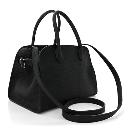 The Row Grained Calfskin Soft Margaux 10 Bag Black 3 of 9