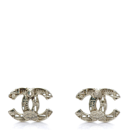Chanel Tweed Effect CC Earrings Gold 3 of 6