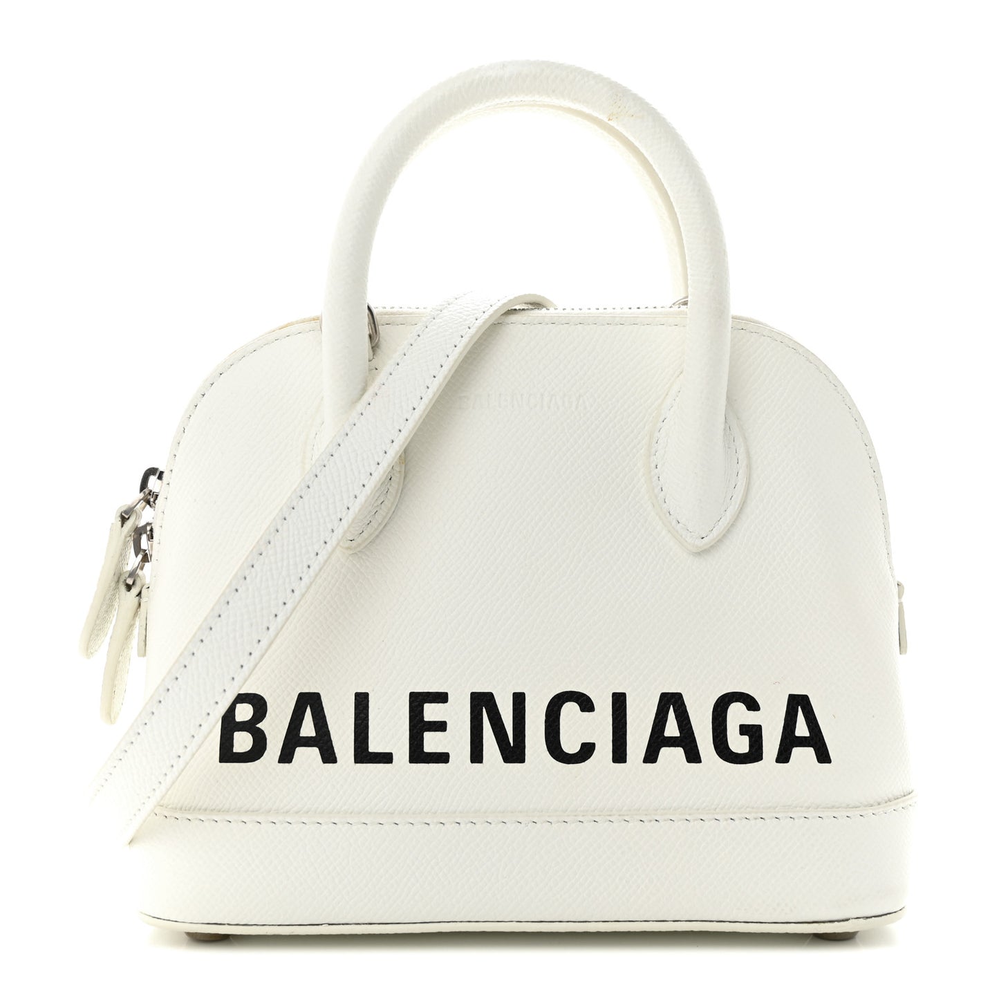 Grained Calfskin XXS Ville Top Handle Bag White Black