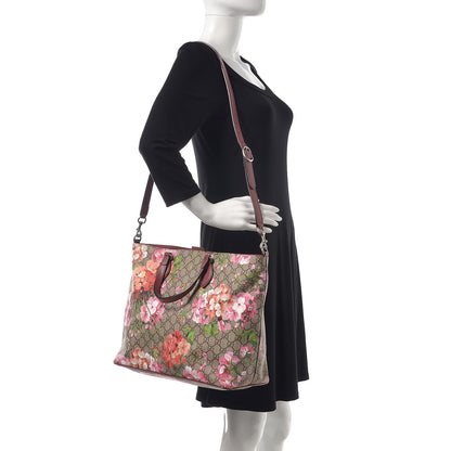 Gucci Soft GG Supreme Monogram Blooms Medium Crossbody Tote Beige Multicolor Dry Rose 2 of 7