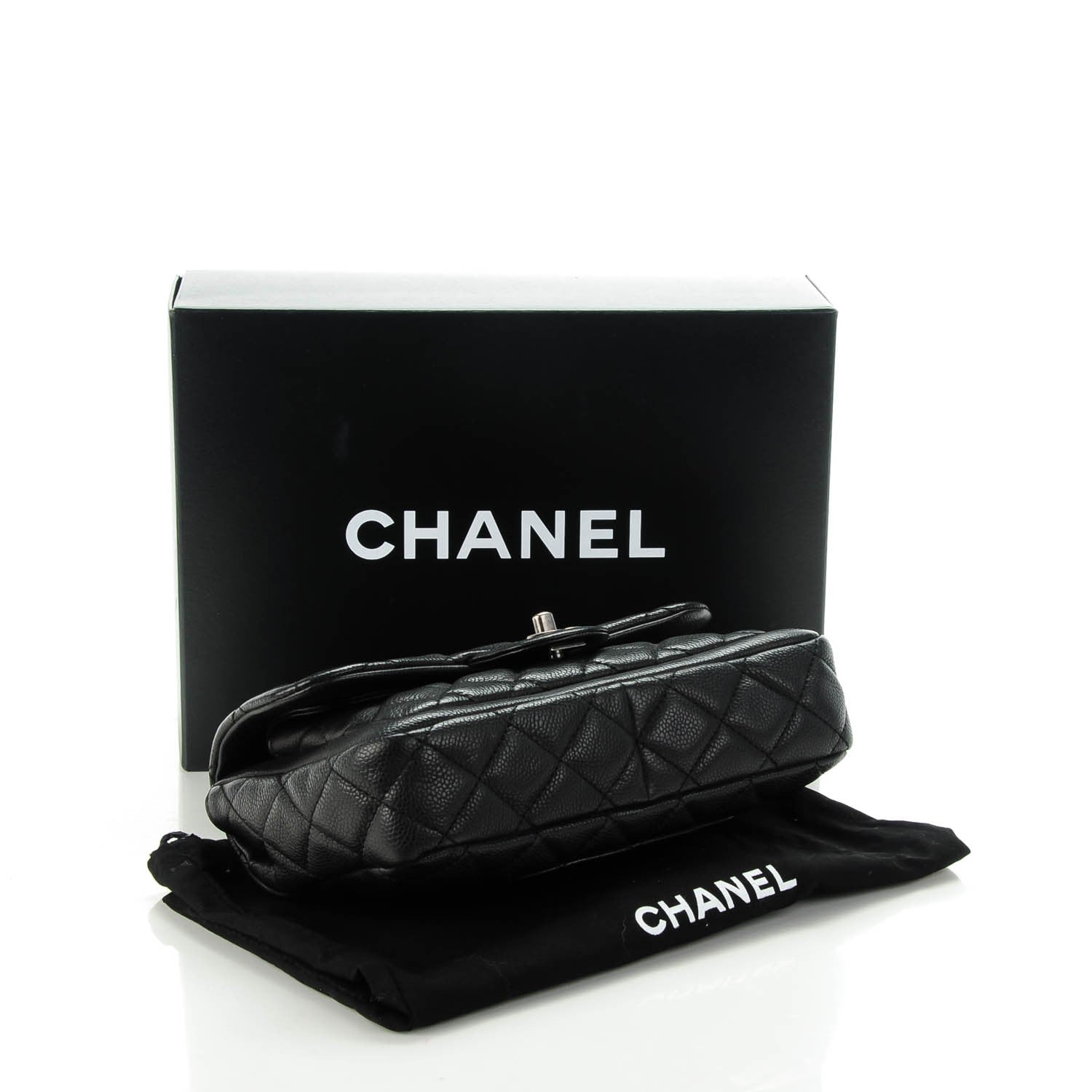 Chanel Caviar Quilted Medium Now and Forever Flap Black 4 of 7
