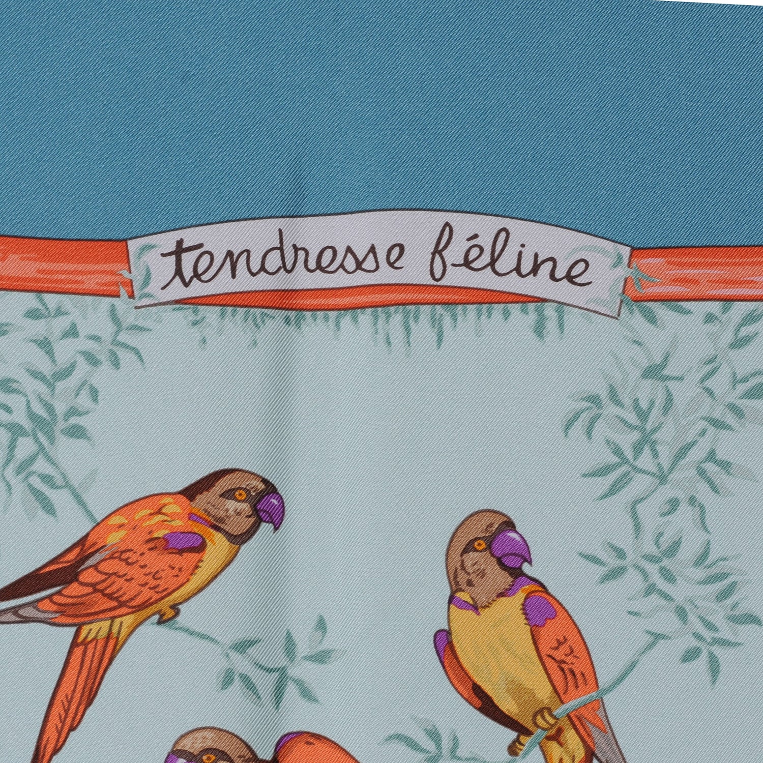 Hermes Silk Tendresse Feline Scarf 90 7 of 10