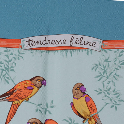 Hermes Silk Tendresse Feline Scarf 90 7 of 10