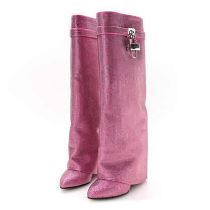 Givenchy Suede Strass Shark Lock Pant Boots 37.5 3 of 8