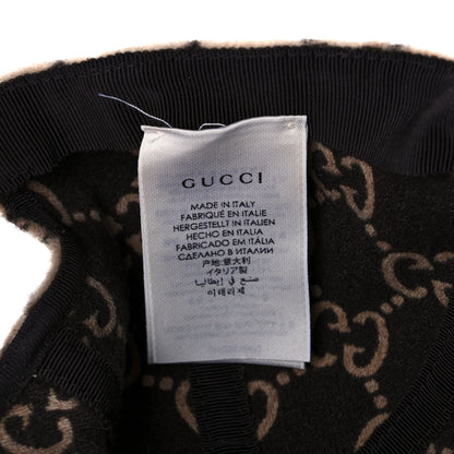 Gucci Covered Wool GG Monogram Baseball Hat L Beige Ebony 8 of 8