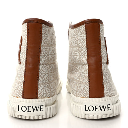 Loewe Jacquard Anagram Calfskin High Top Sneakers 35 Natural White 5 of 9