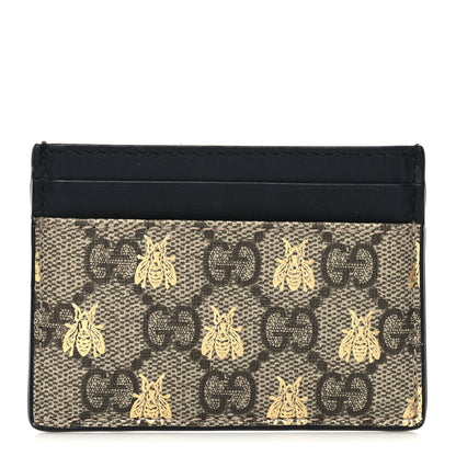 Gucci GG Supreme Monogram Bees Card Holder Black 1 of 7
