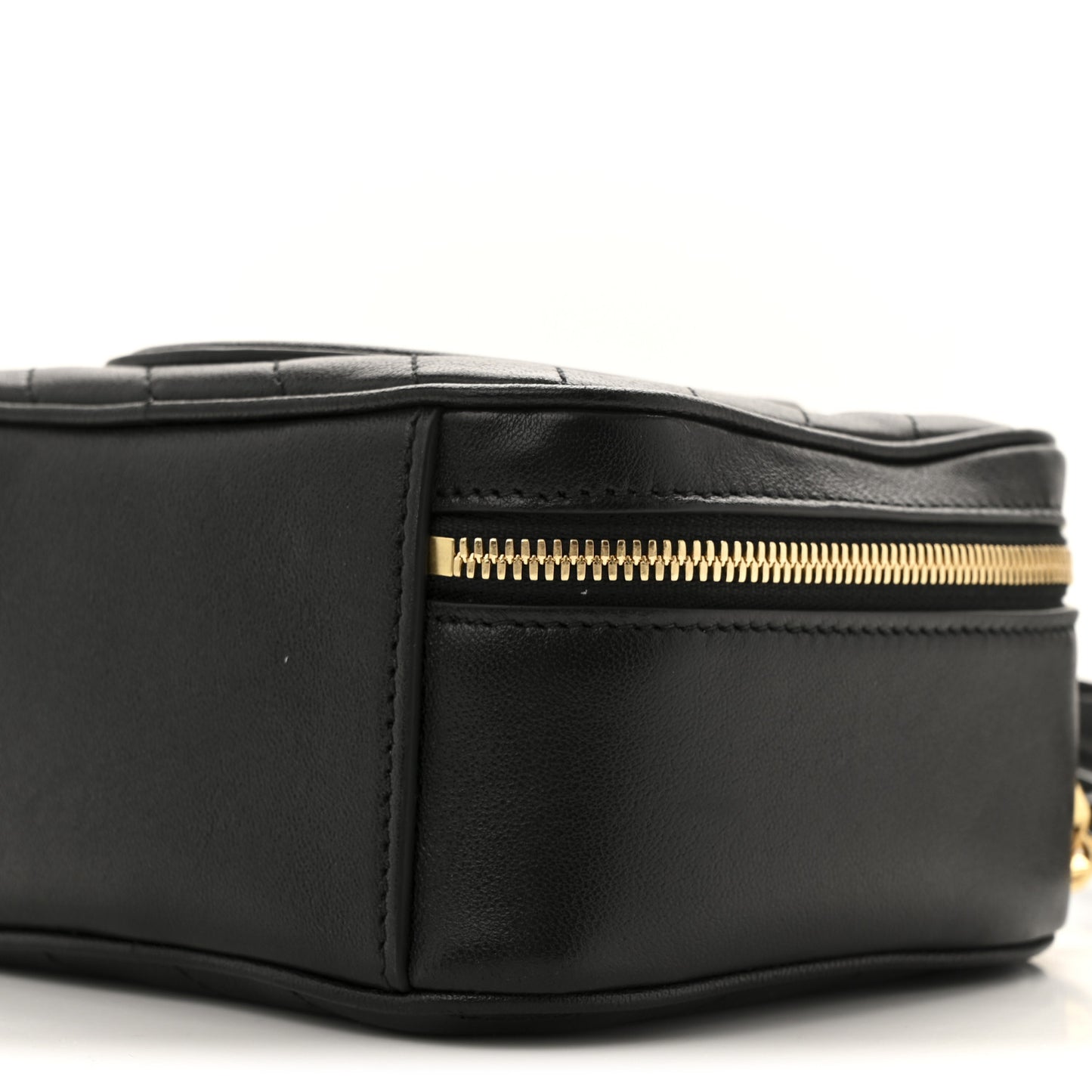 Sakai Be Green Calfskin Diagonal Stitched Blondie Top Handle Bag Black