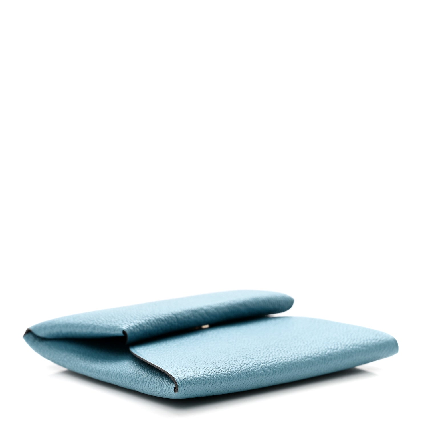 Hermes Chevre Mysore Bastia Verso Coin Purse New Bleu Jean Havane 4 of 7