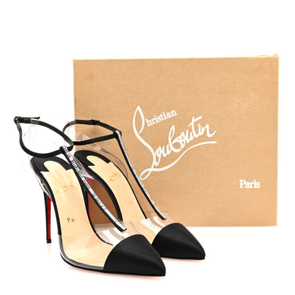 Christian Louboutin Satin PVC Crystal Nosy 100 Pumps 40 Black 8 of 8