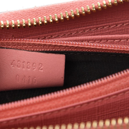 Gucci GG Supreme Monogram Embroidered Face Zip Around Wallet Pink 6 of 8