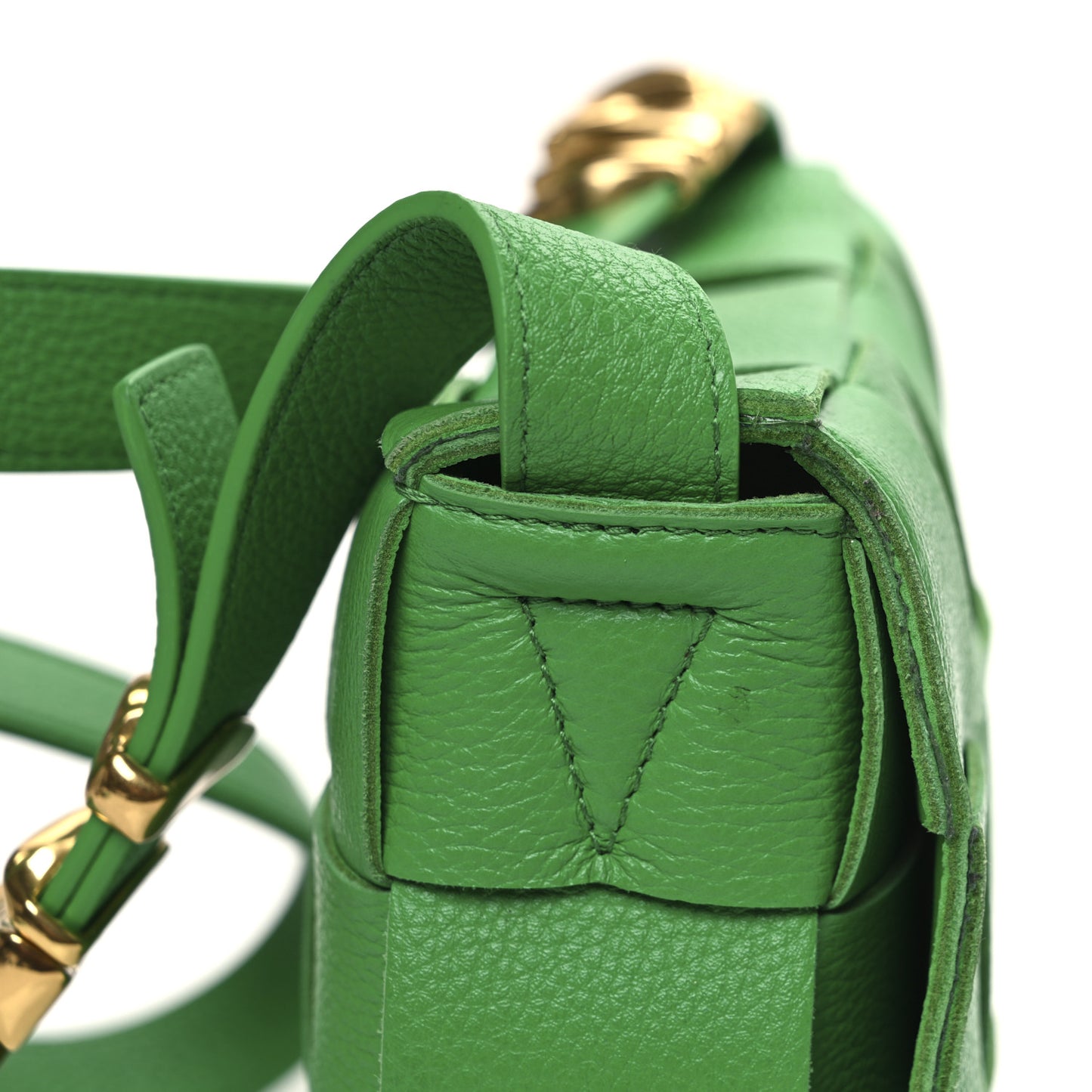 Grained Calfskin Maxi Intrecciato Cassette Crossbody Bag Parakeet