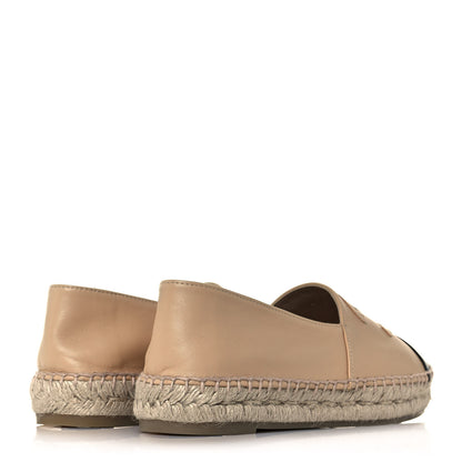 Chanel Lambskin CC Espadrilles 38 Beige Black 4 of 8